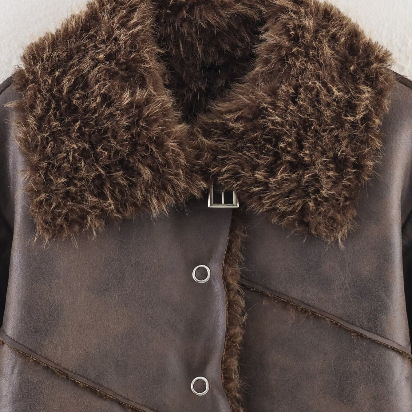 Fur and fur one-piece thick coat