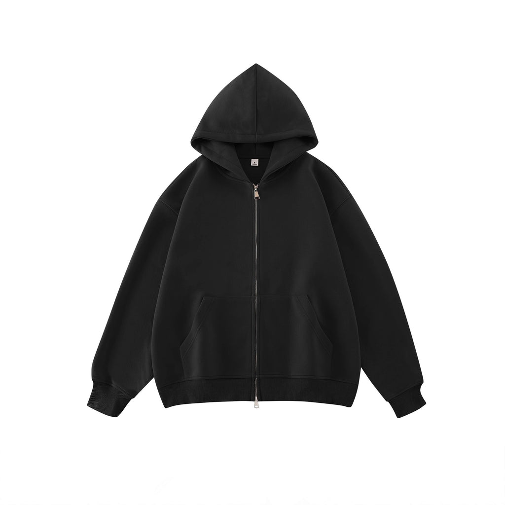 Retro Trendy Hooded Zip-Up Sweatshirt Women  Loose Oversize Lazy Jacket Top