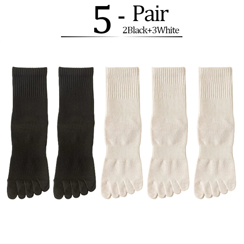 5 Pairs/lot Women Five Fingers Socks 100% Cotton Solid Colour Ladies Split Toe Sports Socks Spring Autumn Harajuku Toe Socks