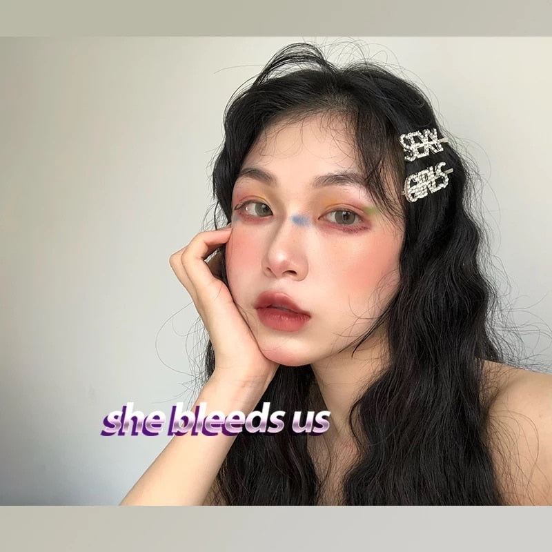 1PC Bling Letter Hairpins Headwear for Women Girls Hair Clips Pins Barrette Tools Hair Accessories