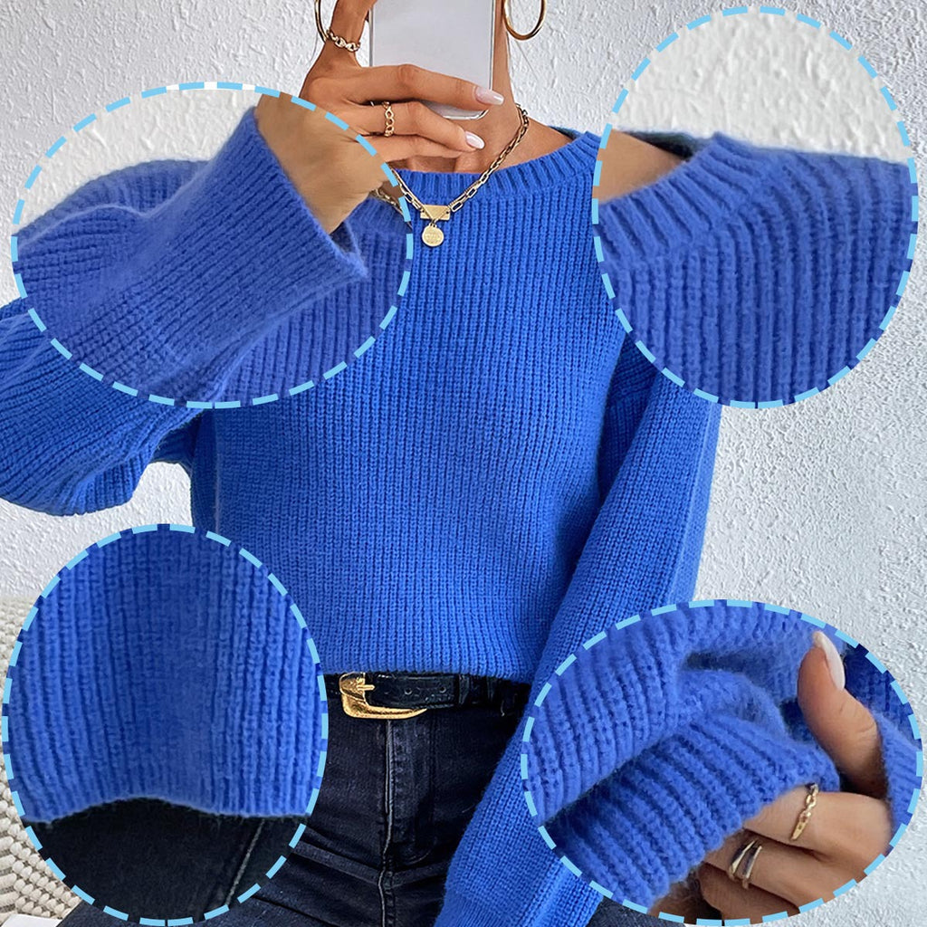 Loose long sleeved short sweater