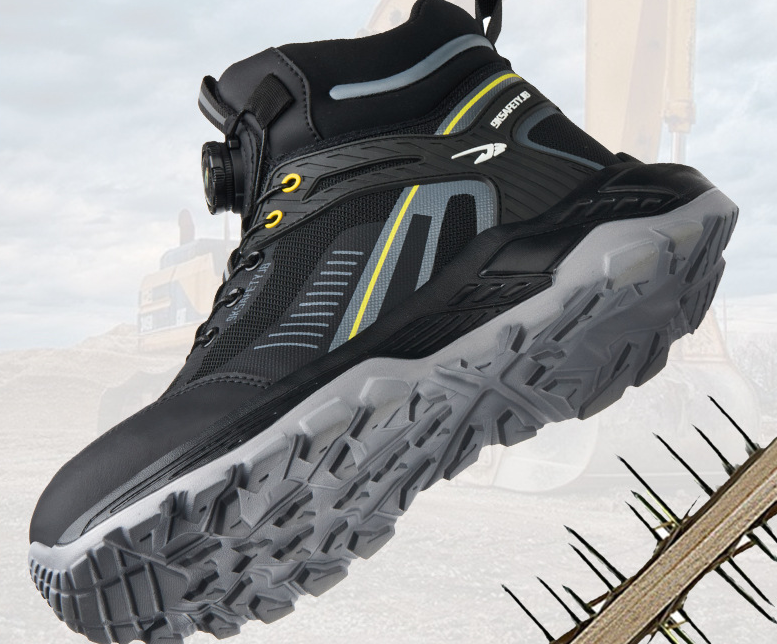 Anti smashing and anti piercing steel toe cap construction site wear-resistant high top work boots