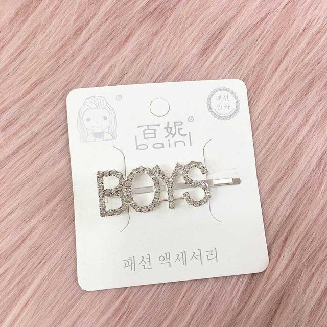 1PC Bling Letter Hairpins Headwear for Women Girls Hair Clips Pins Barrette Tools Hair Accessories