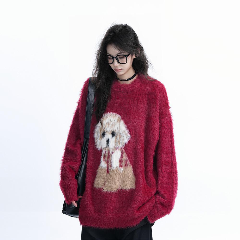 Fluffy Soft Knit Sweater Women's Loose Lazy Style Pullover Top