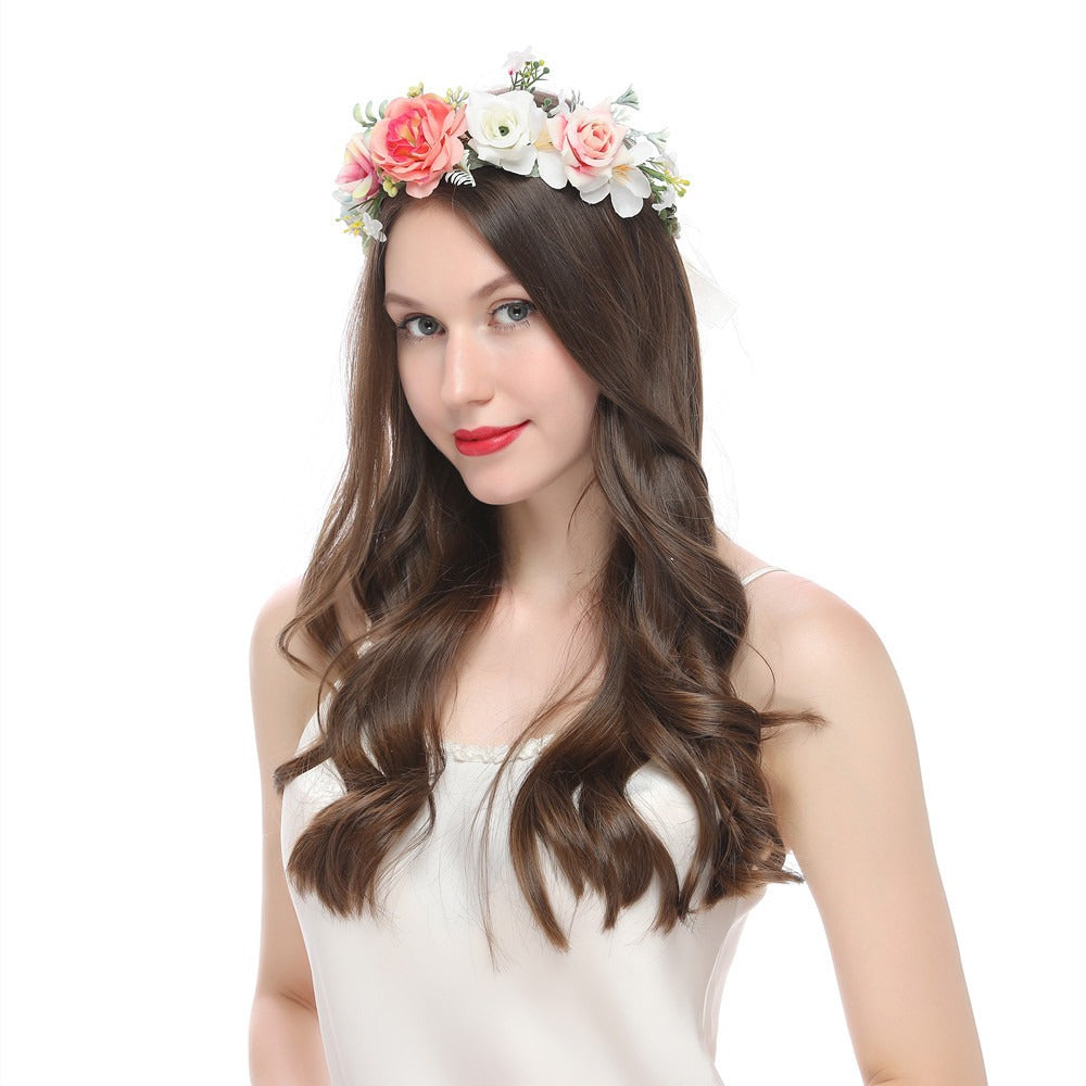 Handmade rattan wreath headband with macaron bright colored headband hairband