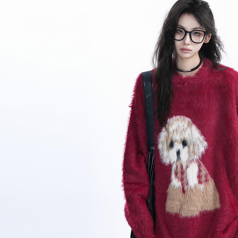 Fluffy Soft Knit Sweater Women's Loose Lazy Style Pullover Top