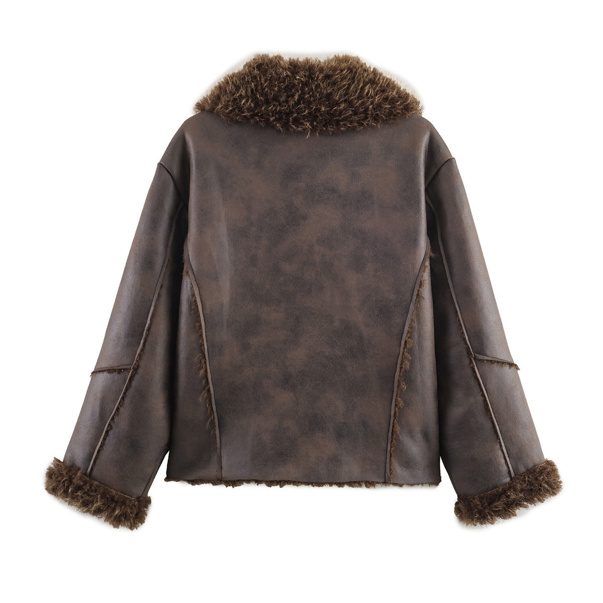 Fur and fur one-piece thick coat