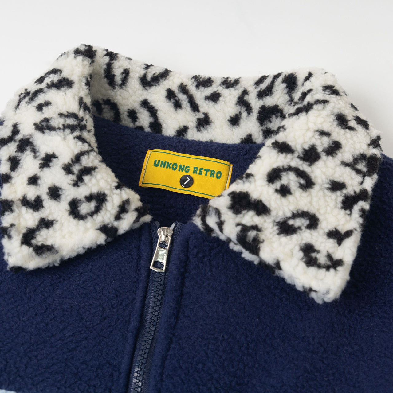 Color-Block Patchwork Cute Dog Embroidery Sherpa Lined Cotton Jacket