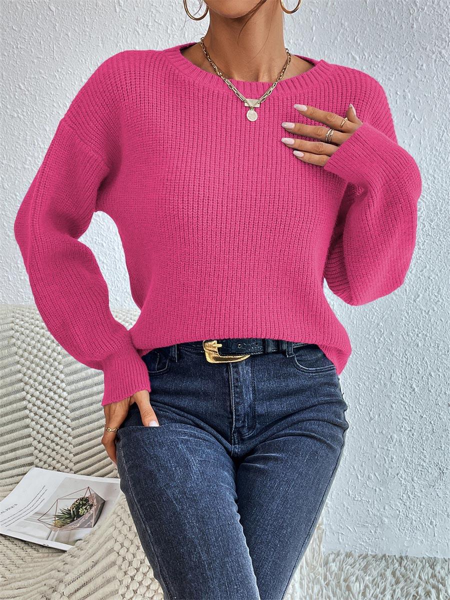 Loose long sleeved short sweater