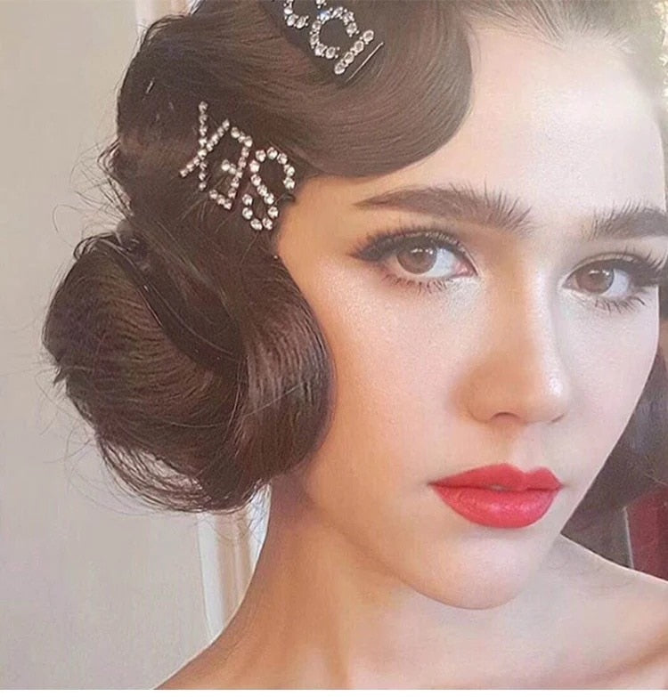 1PC Bling Letter Hairpins Headwear for Women Girls Hair Clips Pins Barrette Tools Hair Accessories