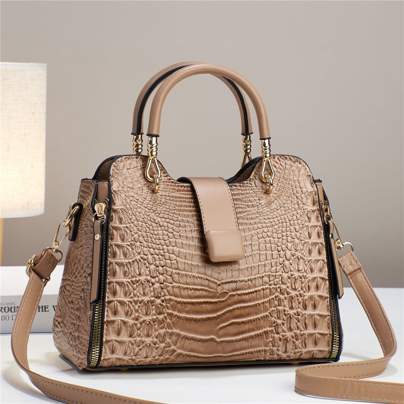 Crossbody Bag for Women with Crocodile Pattern, Large Capacity, Casual Tote Bag, Shoulder Bag for Daily Use