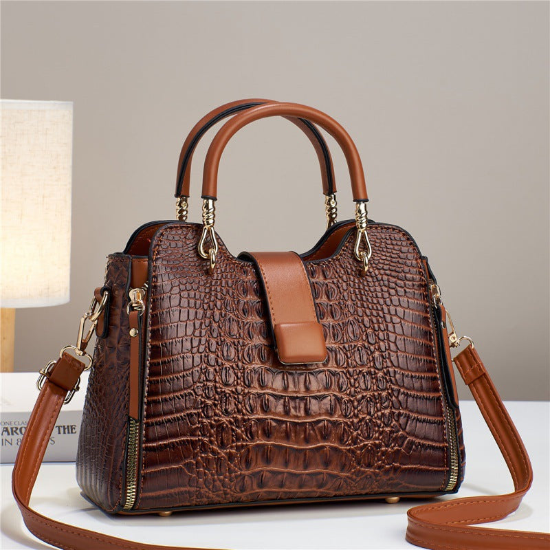 Crossbody Bag for Women with Crocodile Pattern, Large Capacity, Casual Tote Bag, Shoulder Bag for Daily Use