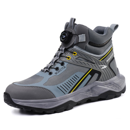 Anti smashing and anti piercing steel toe cap construction site wear-resistant high top work boots